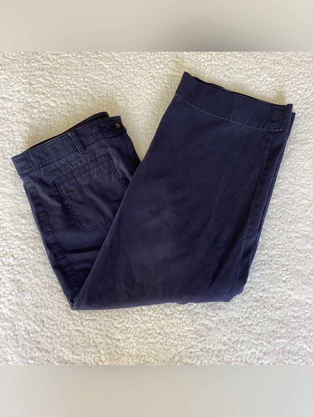 Talbots Navy Cropped Pants 14P Coastal Grandmother Quiet Luxury